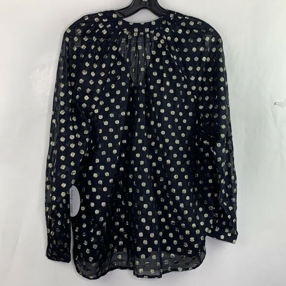 Bishop And Young Dark Romance Metallic Gold Polka Dot Blouse NWT Size S - Picture 7 of 9